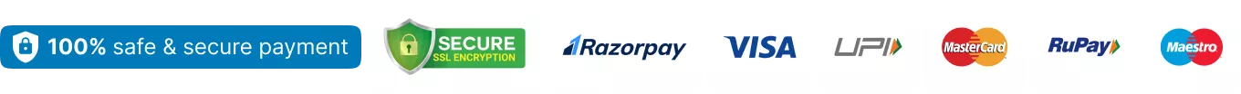 100% Safe & Secure Payment